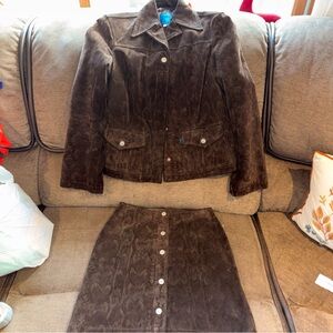 Vtg Jean’s De Christian Lacroix Gilmar 100% Pelle Leather/ Suede Suit Wms 6 (40)